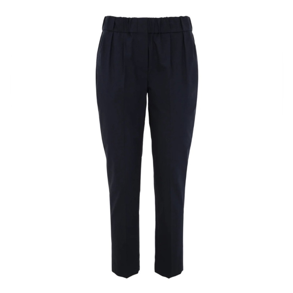 Brunello Cucinelli Black Cropped Pleated Tapered Trousers Pants Sz 4‎